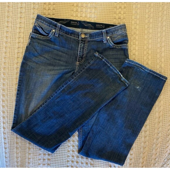 Wrangler Shiloh Womens Jeans Size 15 / 16 X 36 Distressed Denim Boot Cut Rodeo! - Picture 2 of 11